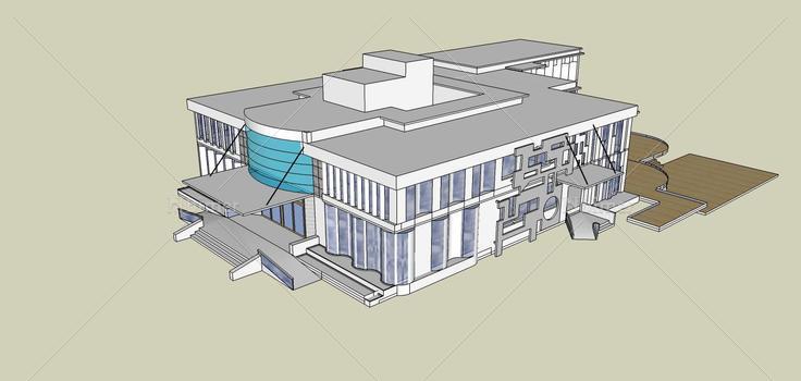 现代风格办公楼(81122)su模型下载