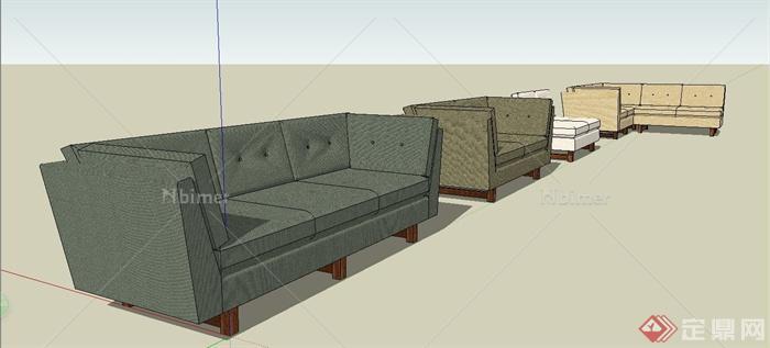 多个日式沙发设计SU模型[原创]