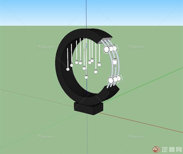 某广场灯光小品设计su模型