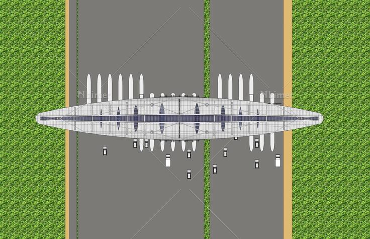 收费站(49716)su模型下载