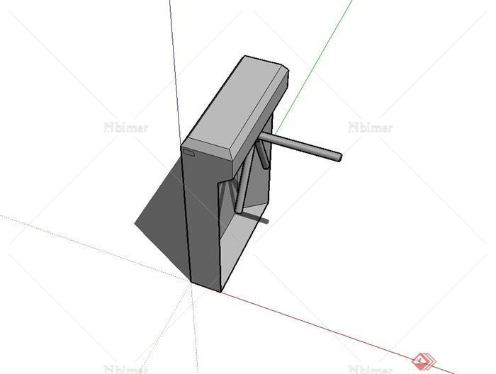 安检关卡设计su模型