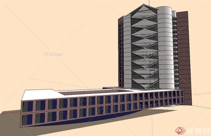 某高层商业楼建筑su模型