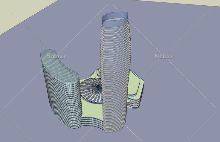 现代超高层综合办公楼(43407)su模型下载