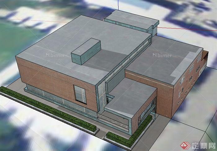 某高校一现代风格建筑设计SU模型