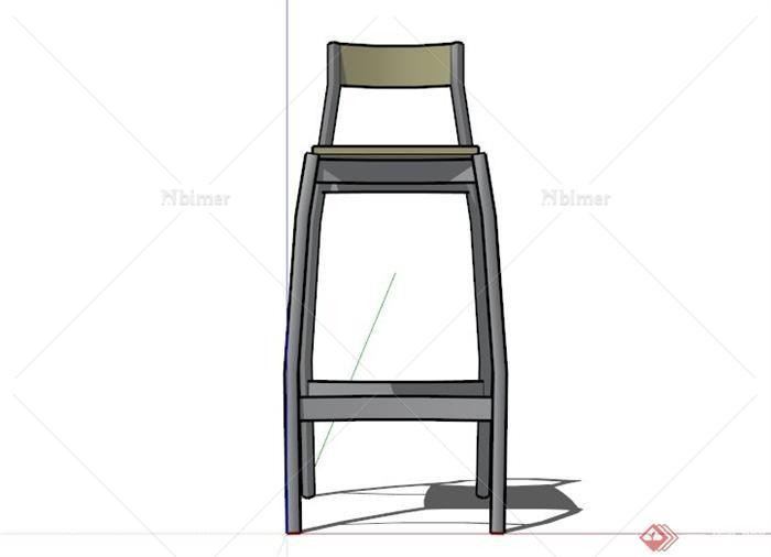 现代简约高脚吧椅设计SU模型