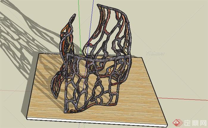 现代抽象雕塑景观4SketchUp(SU)3D模型