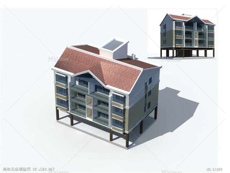 3d多层住宅max模型多层住宅0113