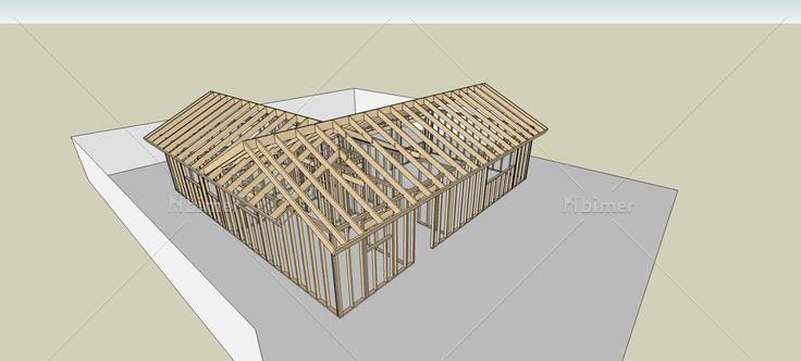 小屋框架结构(77058)su模型下载
