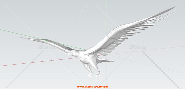 老鹰SU模型,老鹰雕塑sketchup模型1