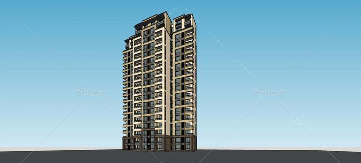 简欧风格高层住宅楼(73779)su模型下载
