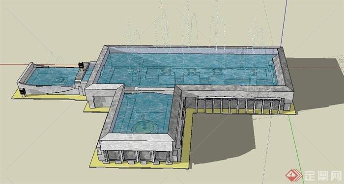 某景观水池设计SU模型