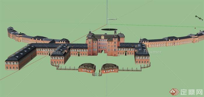 某欧式学校校园建筑设计SU模型