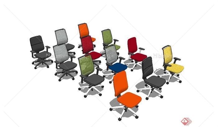 现代办公电脑座椅设计su模型[原创]