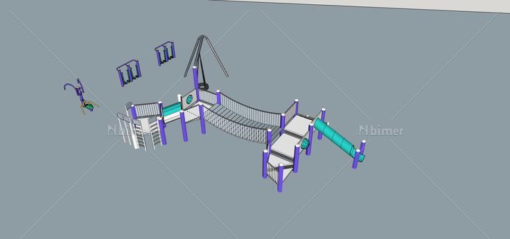 儿童游乐设施及健身器材(70338)su模型下载