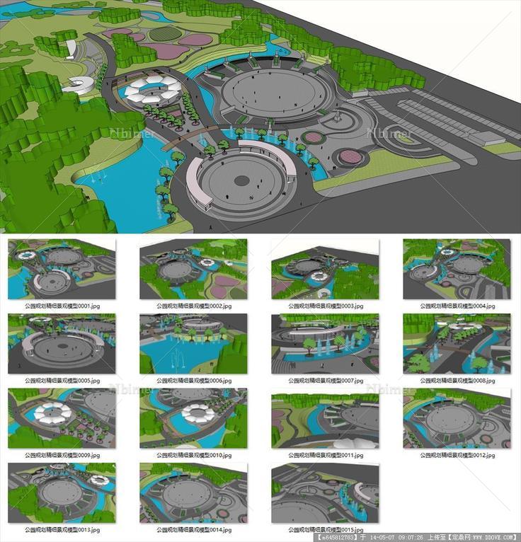 Sketch Up 精品模型---公园规划精细景观模型