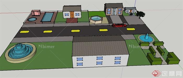 某地一住宅片区居住建筑设计SU模型