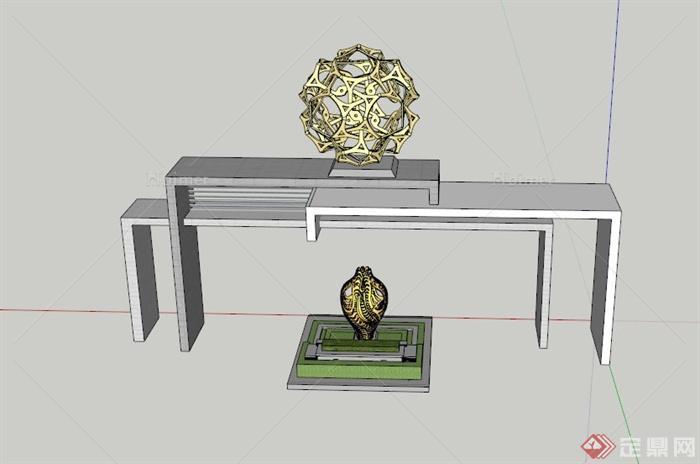 现代雕塑大门设计SU模型