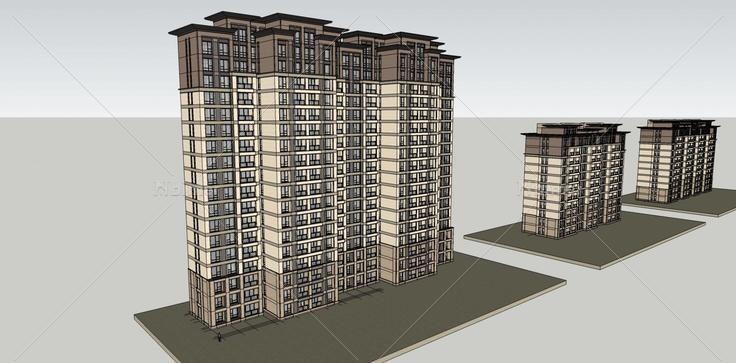 高层住宅(77015)su模型下载