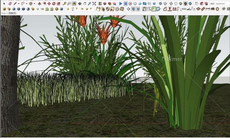 NEW!-分享精致SketchUp 3D树木花草模型组团模型