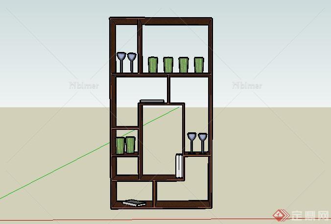 中式景观组合中式隔断4SketchUp(SU)3D模型