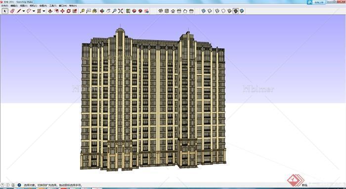 某现代风格高层住宅居住建筑设计su模型