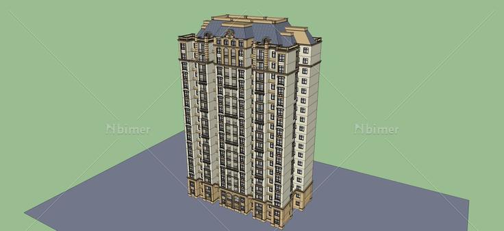 法式高层住宅(47825)su模型下载