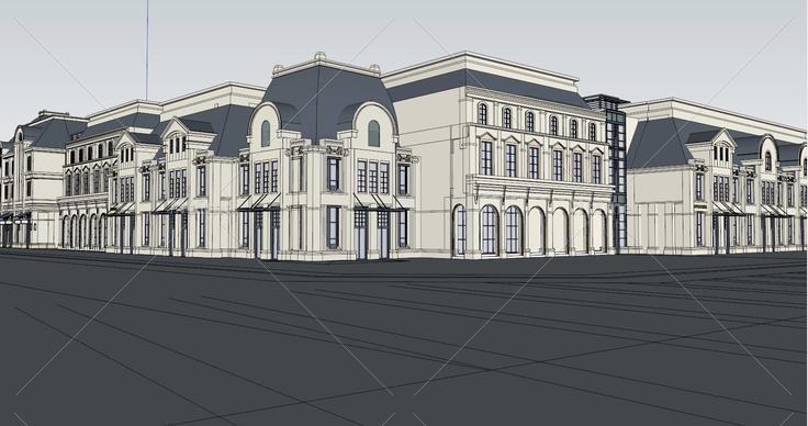法式风情商业街(71369)su模型下载