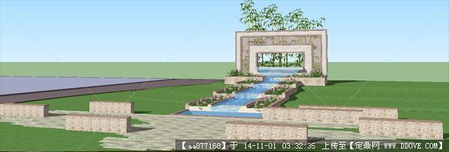 水景方案设计方案精细SU设计模型