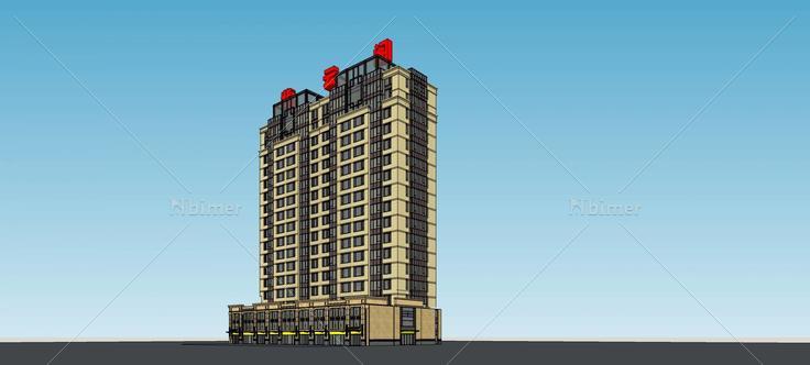 简欧风格商业住宅楼(74593)su模型下载