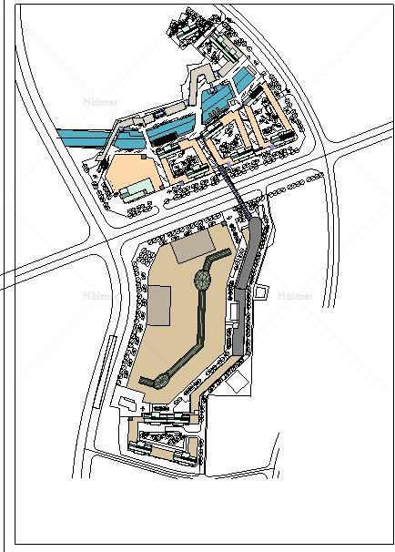 合肥某住宅+商业街建筑设计SU模型（附CAD总平面