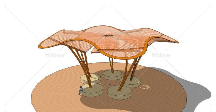 景观廊架精模31(106650)su模型下载