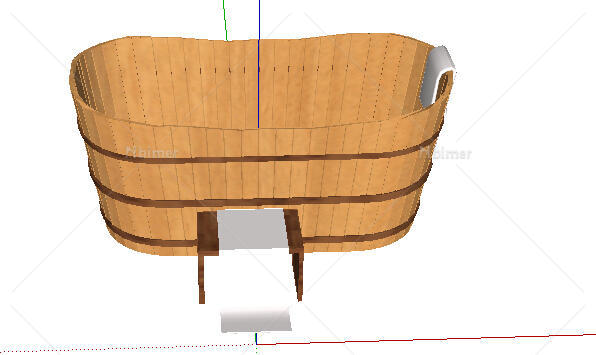 木质浴桶 有啥好看的室内3d模型··  可以@我下