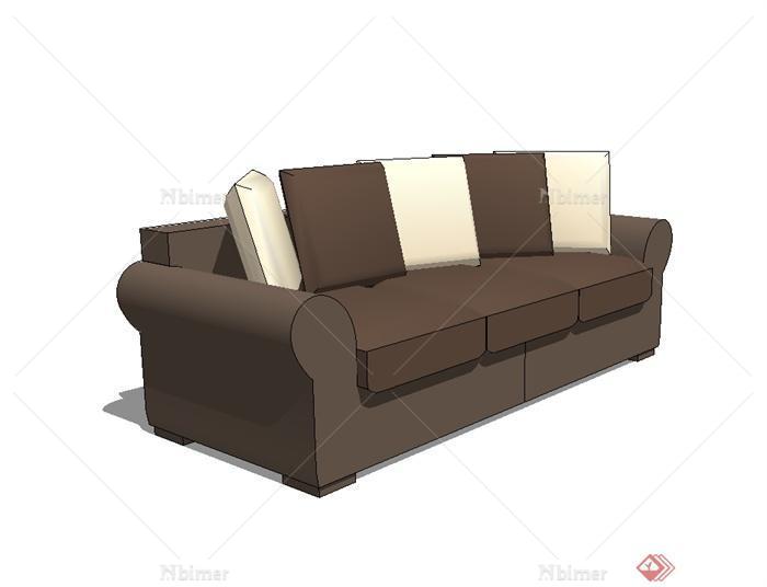 现代风格客厅室内沙发设计SU模型[原创]