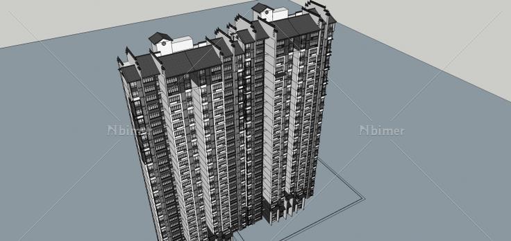 云山诗意高层建筑设计方案带SketchUp模型下载分