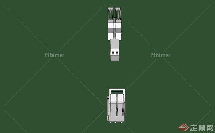 折线形简约小区大门设计SU模型