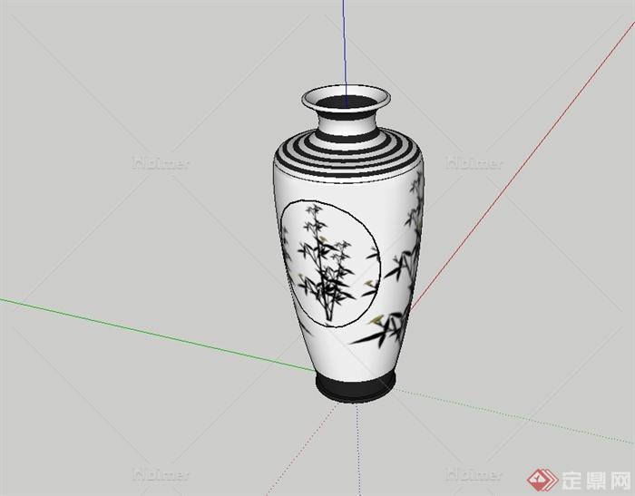 某古典中式风格花瓶设计su模型[原创]