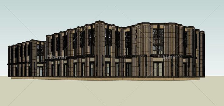 古典风格商业楼(77497)su模型下载