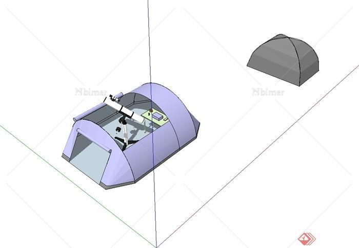 两个不同的野营帐篷设计su模型[原创]