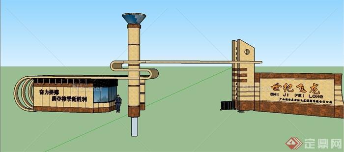 现代某公司入大门设计SU模型