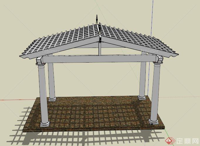 某欧式简易廊亭设计SU模型