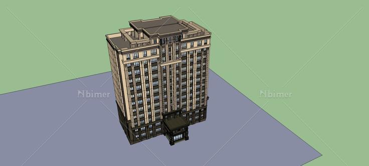 新古典风格高层住宅楼(69645)su模型下载