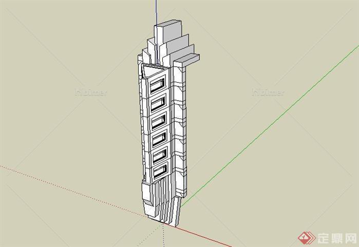 某广场景观柱设计SketchUp(SU)3D模型