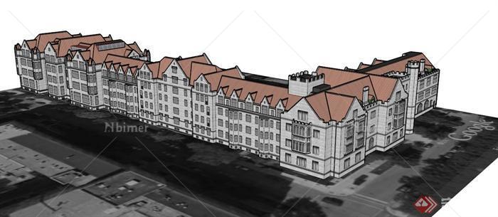 新古典欧式住宅区建筑设计SU模型