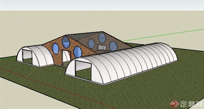 某农业大棚建筑SU模型素材