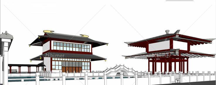 SU完整院落结构古建(163554)su模型下载