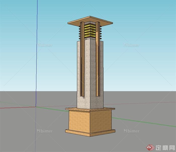 广场景观灯柱设计su模型