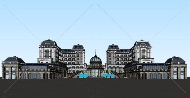 法式风格穹顶会所sketchup 模型