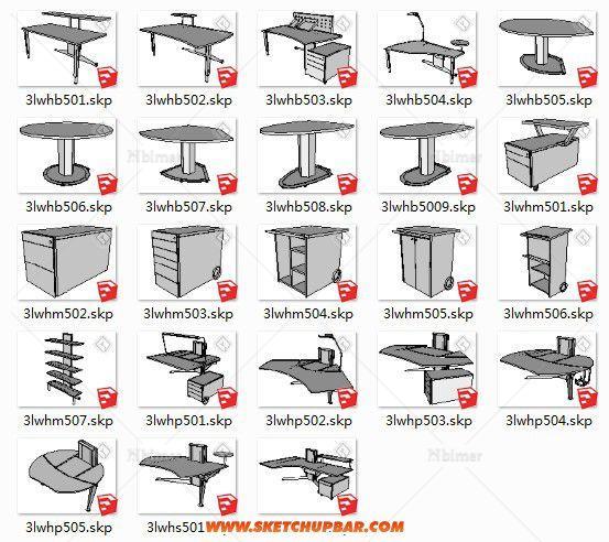 办公室家具打包分享啦~~~各种办公桌的模型