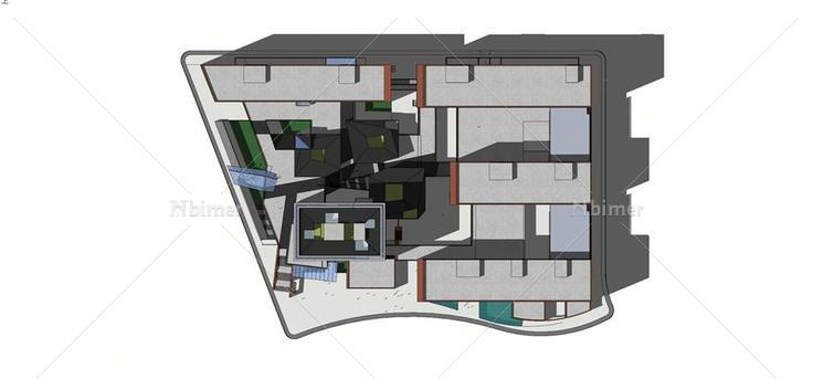 某大学新校区图书馆教学楼建筑 SU模型教学楼