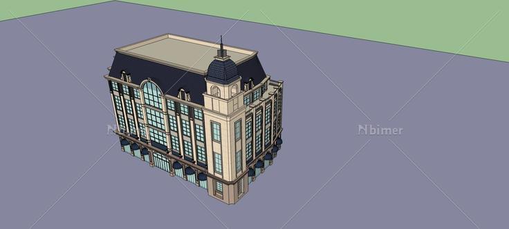法式多层商业楼(74220)su模型下载